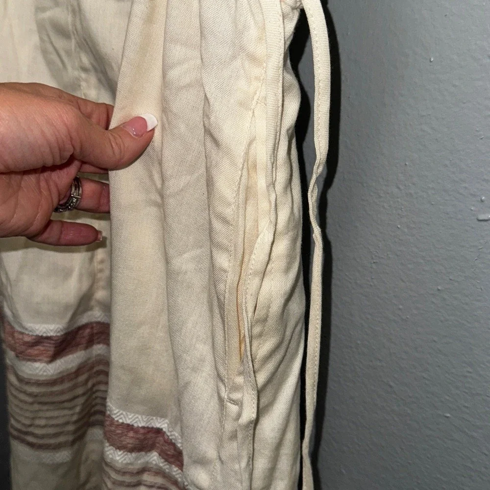 Universal Thread‎ Cream Dress with Striped Detail